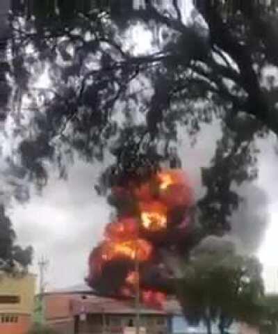 Fire in wax factory. 2021-02-18, Bogota