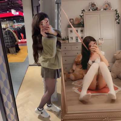 good girls wear tiny little skirts AND their innie cages to the mall🥺