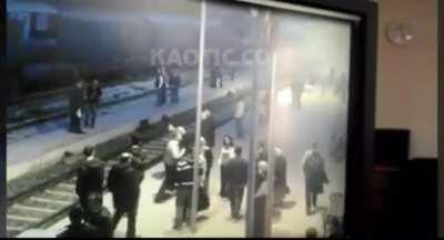 Sucked under the train