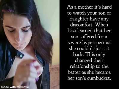 Mom helps him with his hyperspermia