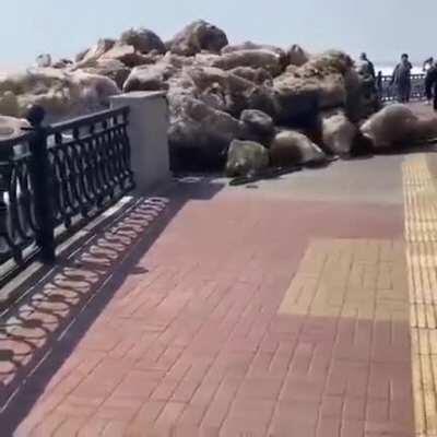 Ice drift on Amur, Khabarovsk