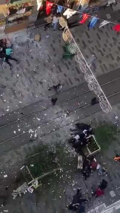 Aftermath of the explosion in Istiklal Street Turkey