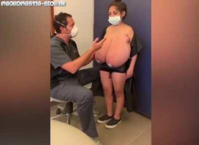 Macromastia - short woman, monster breasts. I hope she kept them. 🤞🏻