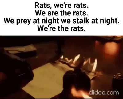 We were the giants rats this whole time.