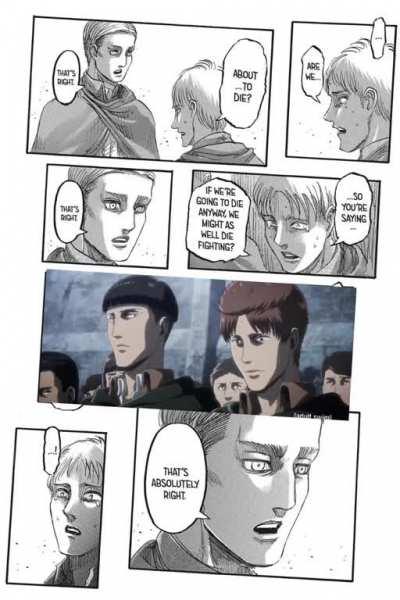 Only Erwin can convince people to kill themselves (heroically)