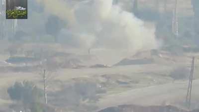 Jaysh al-Izza BGM-71 TOW strike on a Syrian Army pickup carrying soldiers - Suran, Hama - 1/12/2017