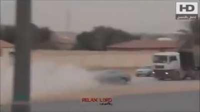 Full speed slide into truck