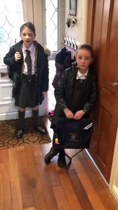 Dad gets daughter's with back to school April fool's Day tease during the lockdown