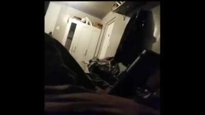 Guy pretends to shoot himself in the testicles