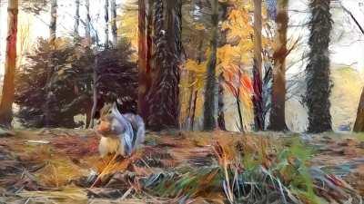 Squirrel Painting Brought to Life (OC Style Transfer Video)