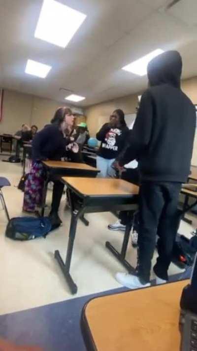 Emo girl tries to stand up for her BF