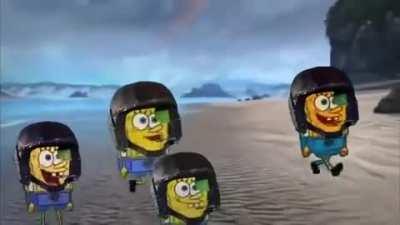 Stepping on the beach