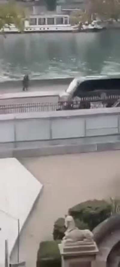 The Louvre. Thieves are making off with 100 million euros. They're taking their time. They're doing everything carefully and slowly.