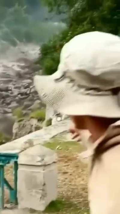 Flash flood due to cloudburst in Himachal Pradesh, India.