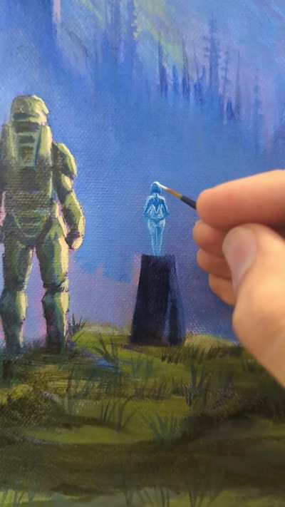 I painted a Halo inspired piece! 😄