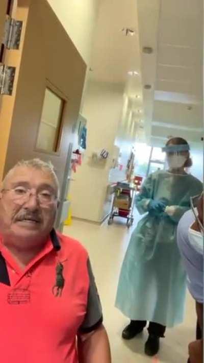 this is absolutely fucking vile. this piece of shit is essentially murdering this poor man, who is visibly suffocating on camera -- despite the doctor's pleas to let him stay.