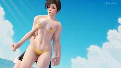 Tracer fucking at the beach (Ent_duke) [Overwatch]
