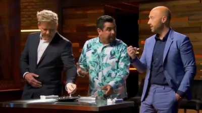 Gordon Ramsay licks dish clean, sometimes actions speak louder than words.