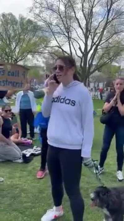The Most ENRAGING Video You'll See All Day: Woman walks into peaceful pro-Palestine protest with her dog, then calls the police and flat-out LIES, claims she's 