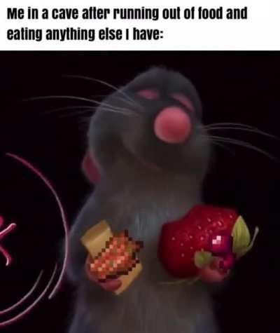 Rotten flesh be bussin in caves fr