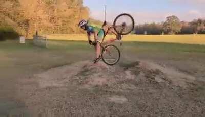 The plan was to bunny hop the mounds