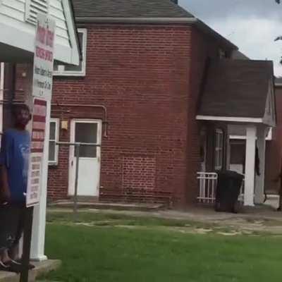 Man starts dancing to random guys ice cream music.