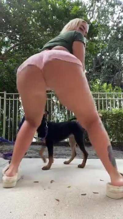 All The Men Come Out When She Walks The Dog