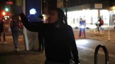 Black woman powerfully scolds rioters who are destroying low income neighborhood