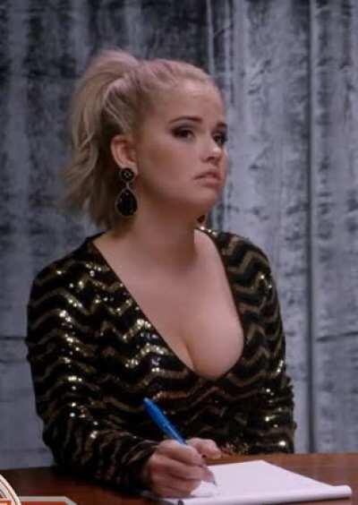 Debby Ryan flaunts her bust on the show 
