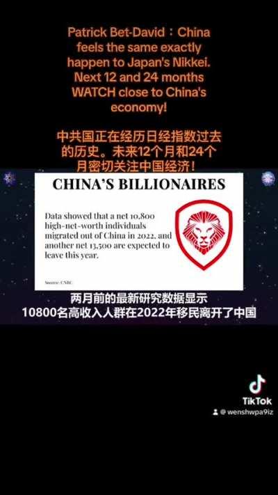 Patrick Bet-David：China feels the same exactly happen to Japan’s Nikkei. Next 12 and 24 months WATCH close to China‘s economy! 中共国正在经历日经指数过去的历史。未来12个月和24个月密切关注中国经济！ #牛津视觉