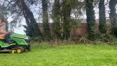 Is this how you use the riding mower? 😏