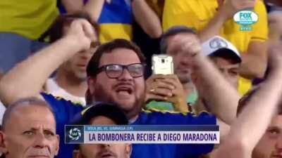 La Bombonera greeting Maradona earlier this year. RIP