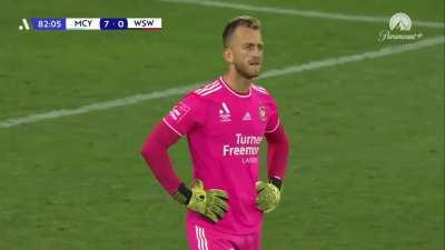 Australian soccer player Terry Antonis scored a goal from halfway in A League 