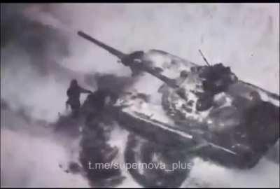 Russian Soldier Being Knocked Over and Most Likely Gets His Eardrums Destroyed