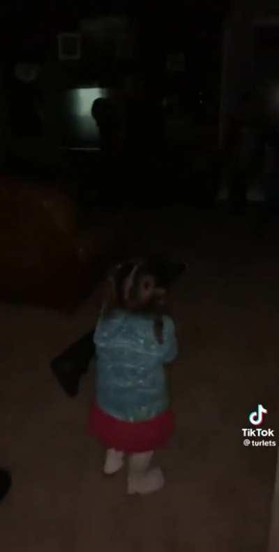 I'm aware the weapon here is fake but the caption for the video was Gotta Start Them Young!