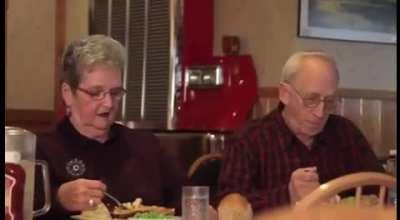 Sweet old couple’s pie commercial blooper reel