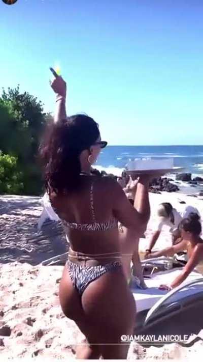 Kayla showing phat cheeks on birthday