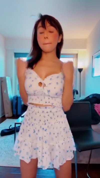 Slow motion tight bodied Neekolul with amazing titty jiggle