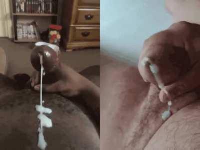 a real bulls cock explode. my pathetic little load is just dripping.