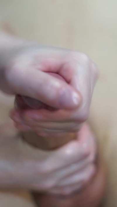 He is so pleased when I take him in two hands at once