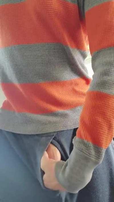 These sweat pants hide it well