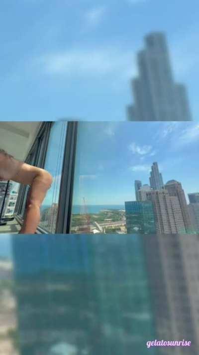 I like to imagine I’m on the ground floor with everyone watching [gif]