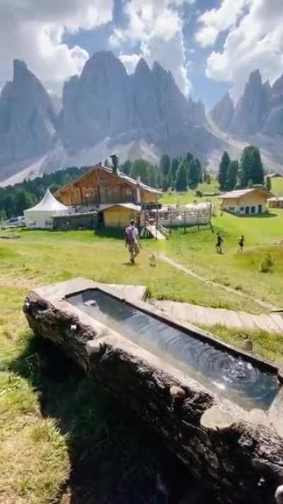 This view from the Odle Mountains in Italy.