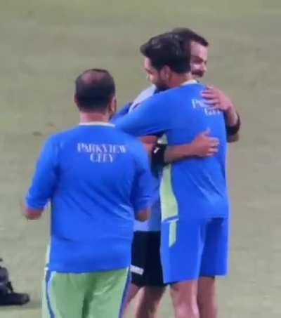 Plot twist- They&rsquo;re trying to feel up each other&rsquo;s muscles to know what extraordinary shot/ball to hit/bowl