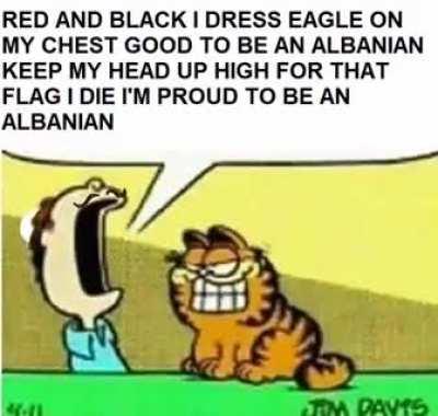 Garfields owner is proud to be an Alabania 😎😎😎💪💪💪🇦🇱🇦🇱🇦🇱🇦🇱🤜🇷🇸