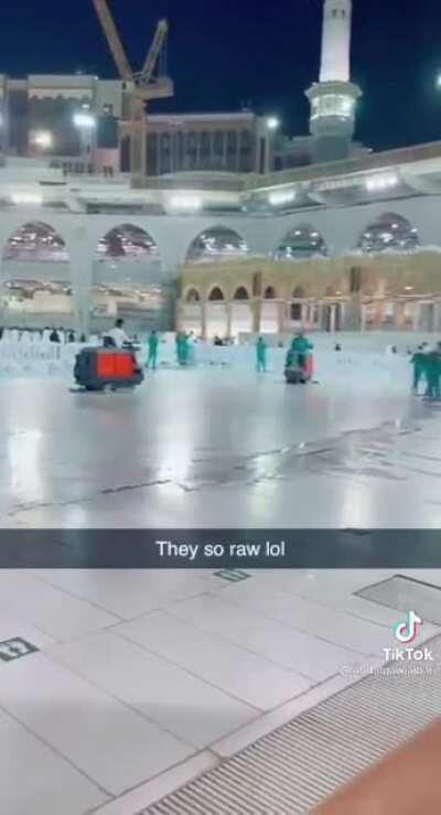 100% effort mopping at Mecca 🕋