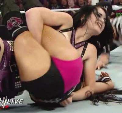 Paige showing off AJ's ass and legs