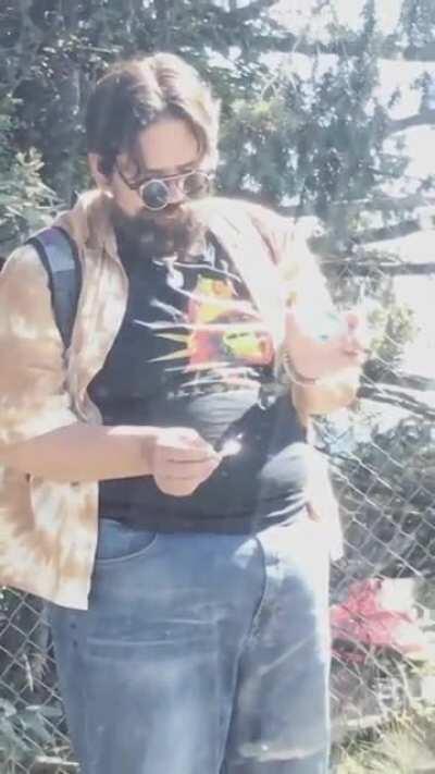 Legend at a stop light who lit his joint with a magnifying glass