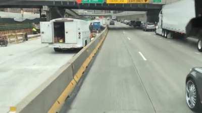 This guy creating traffic even when the road is clear up ahead.