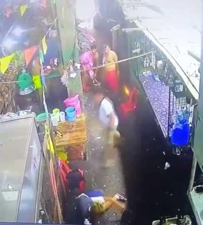 Old Man Sees Someone Get Stabbed To Death So He Decides To Fix The Chair That Fell Over In Response